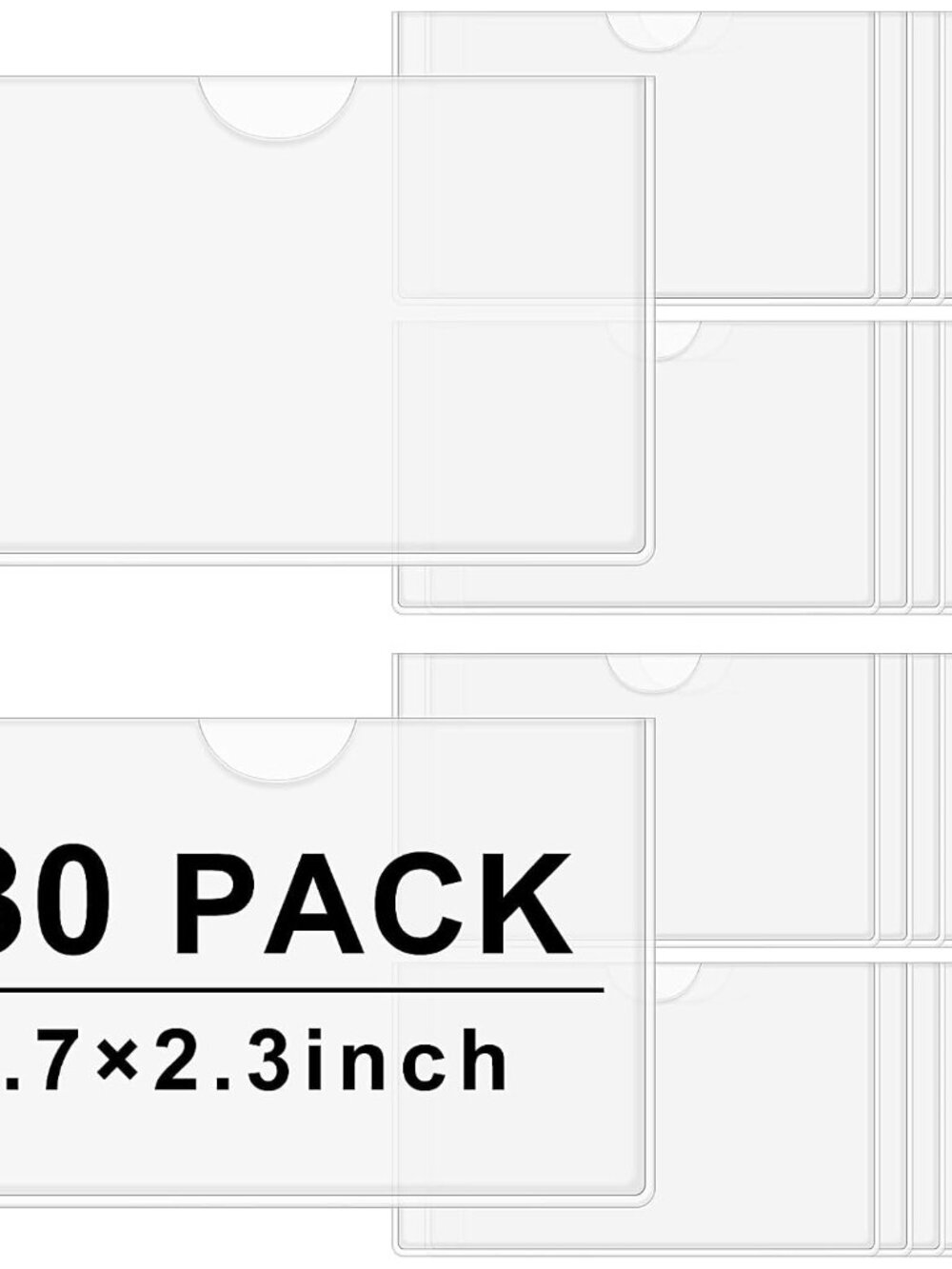 30 Pack Self Adhesive Index Card Pockets Top Open,3.7 X 2.3 Inches
